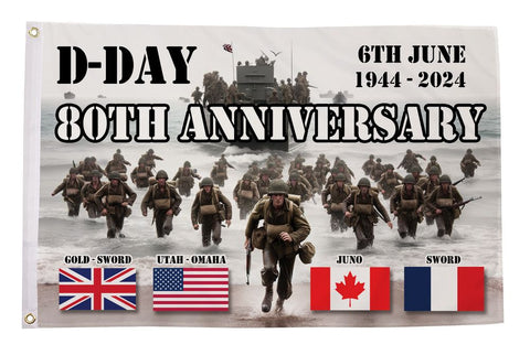 Limited Edition D Day 80 Commemorative Flag