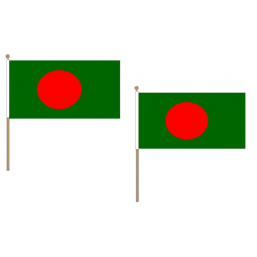 Bangladesh Fabric National Hand Waving Flag  - United Flags And Flagstaffs