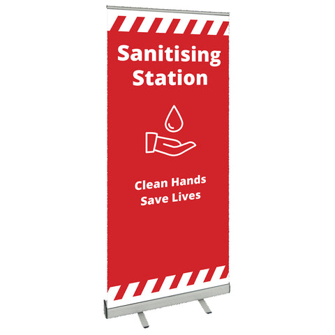 COVID SECURE ROLL UP BANNER - Sanitising Station