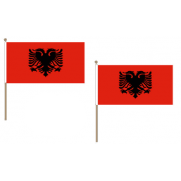 Albania Fabric National Hand Waving Flag  - United Flags And Flagstaffs