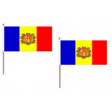 Andorra Fabric National Hand Waving Flag  - United Flags And Flagstaffs