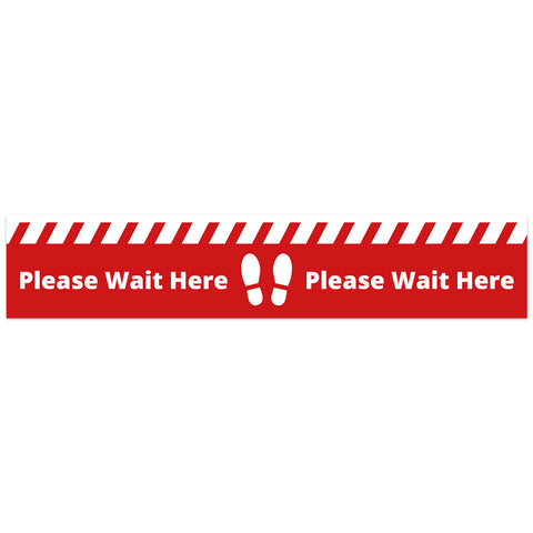 COVID SECURE - FLOOR GRAPHICS - PLEASE WAIT HERE (10 Pack)