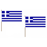 Greece Fabric National Hand Waving Flag Flags - United Flags And Flagstaffs