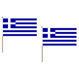 Greece Fabric National Hand Waving Flag Flags - United Flags And Flagstaffs