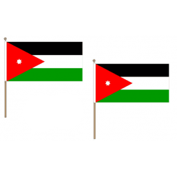 Jordan Fabric National Hand Waving Flag Flags - United Flags And Flagstaffs