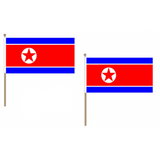Korea (North) Fabric National Hand Waving Flag Flags - United Flags And Flagstaffs
