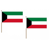 Kuwait Fabric National Hand Waving Flag Flags - United Flags And Flagstaffs