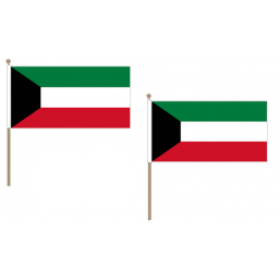 Kuwait Fabric National Hand Waving Flag Flags - United Flags And Flagstaffs