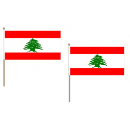 Lebanon Fabric National Hand Waving Flag Flags - United Flags And Flagstaffs