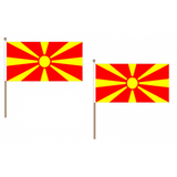 Macedonia Fabric National Hand Waving Flag Flags - United Flags And Flagstaffs