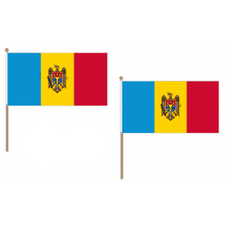 Moldova Fabric National Hand Waving Flag Flags - United Flags And Flagstaffs
