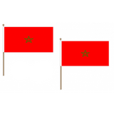 Morocco Fabric National Hand Waving Flag Flags - United Flags And Flagstaffs