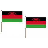 Malawi Fabric National Hand Waving Flag Flags - United Flags And Flagstaffs