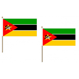 Mozambique Fabric National Hand Waving Flag Flags - United Flags And Flagstaffs
