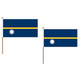 Nauru Fabric National Hand Waving Flag Flags - United Flags And Flagstaffs