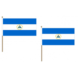 Nicaragua Fabric National Hand Waving Flag Flags - United Flags And Flagstaffs