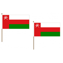 Oman Fabric National Hand Waving Flag Flags - United Flags And Flagstaffs