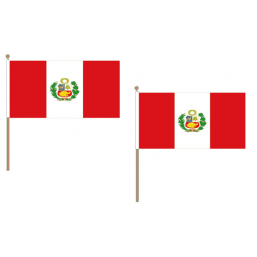 Peru Fabric National Hand Waving Flag Flags - United Flags And Flagstaffs