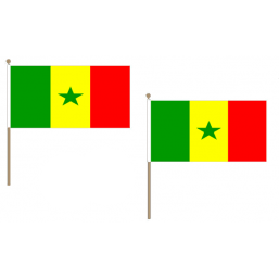 Senegal Fabric National Hand Waving Flag Flags - United Flags And Flagstaffs