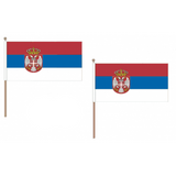 Serbia Fabric National Hand Waving Flag Flags - United Flags And Flagstaffs