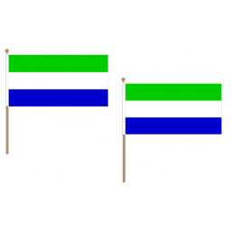 Sierra Leone Fabric National Hand Waving Flag Flags - United Flags And Flagstaffs