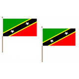 St Kitts and Nevis Fabric National Hand Waving Flag Flags - United Flags And Flagstaffs