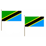 Tanzania Fabric National Hand Waving Flag Flags - United Flags And Flagstaffs