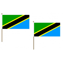 Tanzania Fabric National Hand Waving Flag Flags - United Flags And Flagstaffs