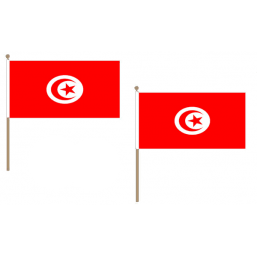 Tunisia Fabric National Hand Waving Flag Flags - United Flags And Flagstaffs