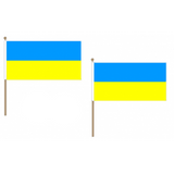 Ukraine Fabric National Hand Waving Flag Flags - United Flags And Flagstaffs