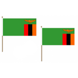 Zambia Fabric National Hand Waving Flag Flags - United Flags And Flagstaffs