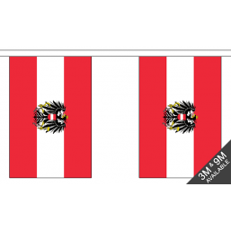 Austria Flag With Crest - Fabric Bunting Flags - United Flags And Flagstaffs