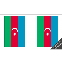 Azerbaijan Flag With Crest - Fabric Bunting Flags - United Flags And Flagstaffs