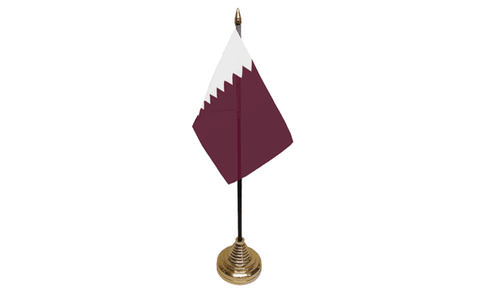 Qatar Table Flag Flags - United Flags And Flagstaffs