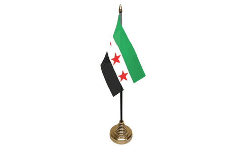 Syria Rebel Table Flag Flags - United Flags And Flagstaffs